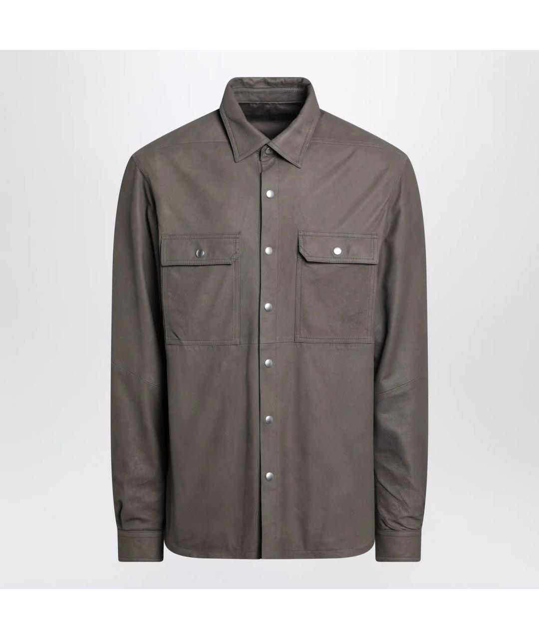 RICK OWENS Серая хлопковая кэжуал рубашка, фото 3