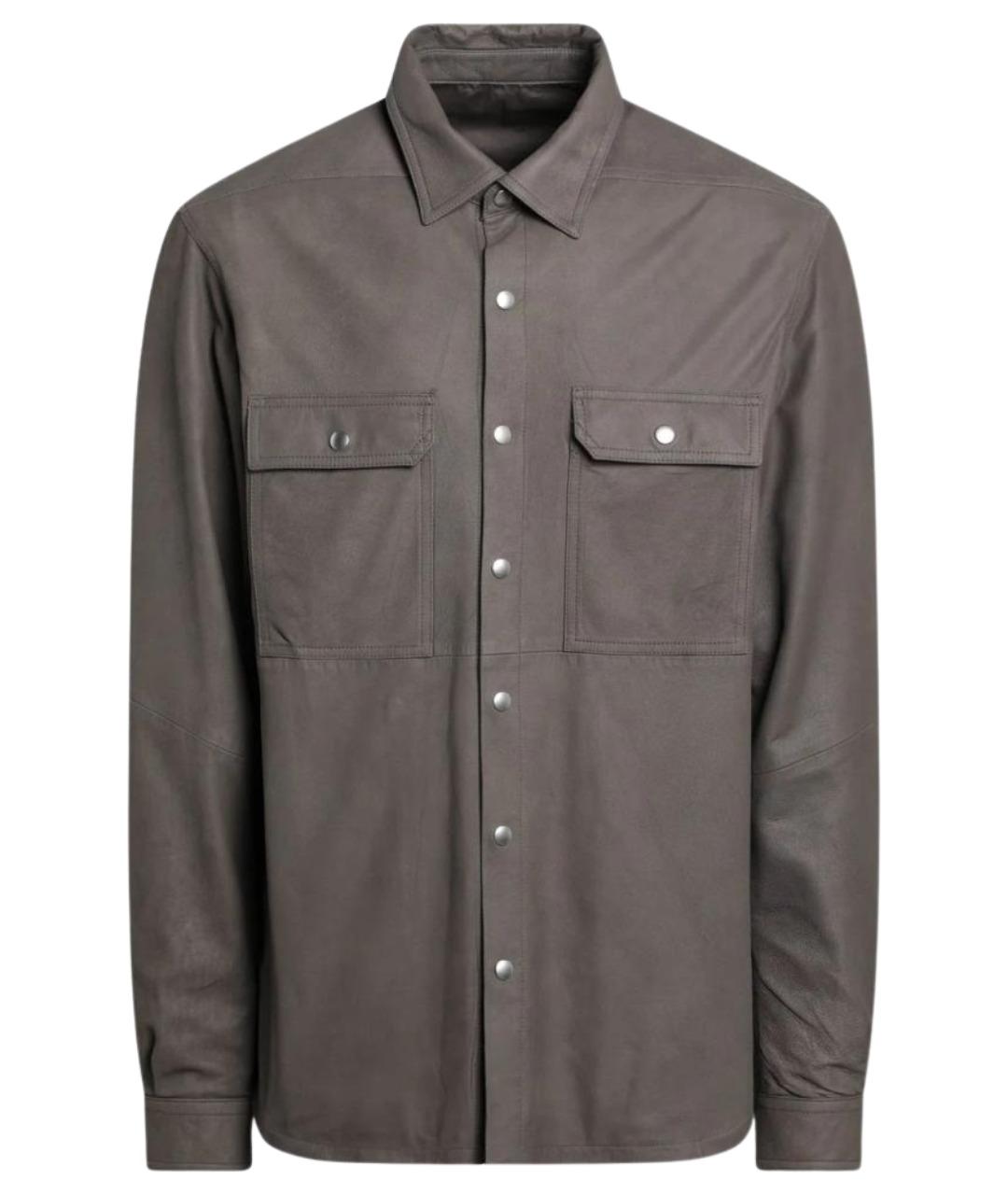 RICK OWENS Серая хлопковая кэжуал рубашка, фото 1