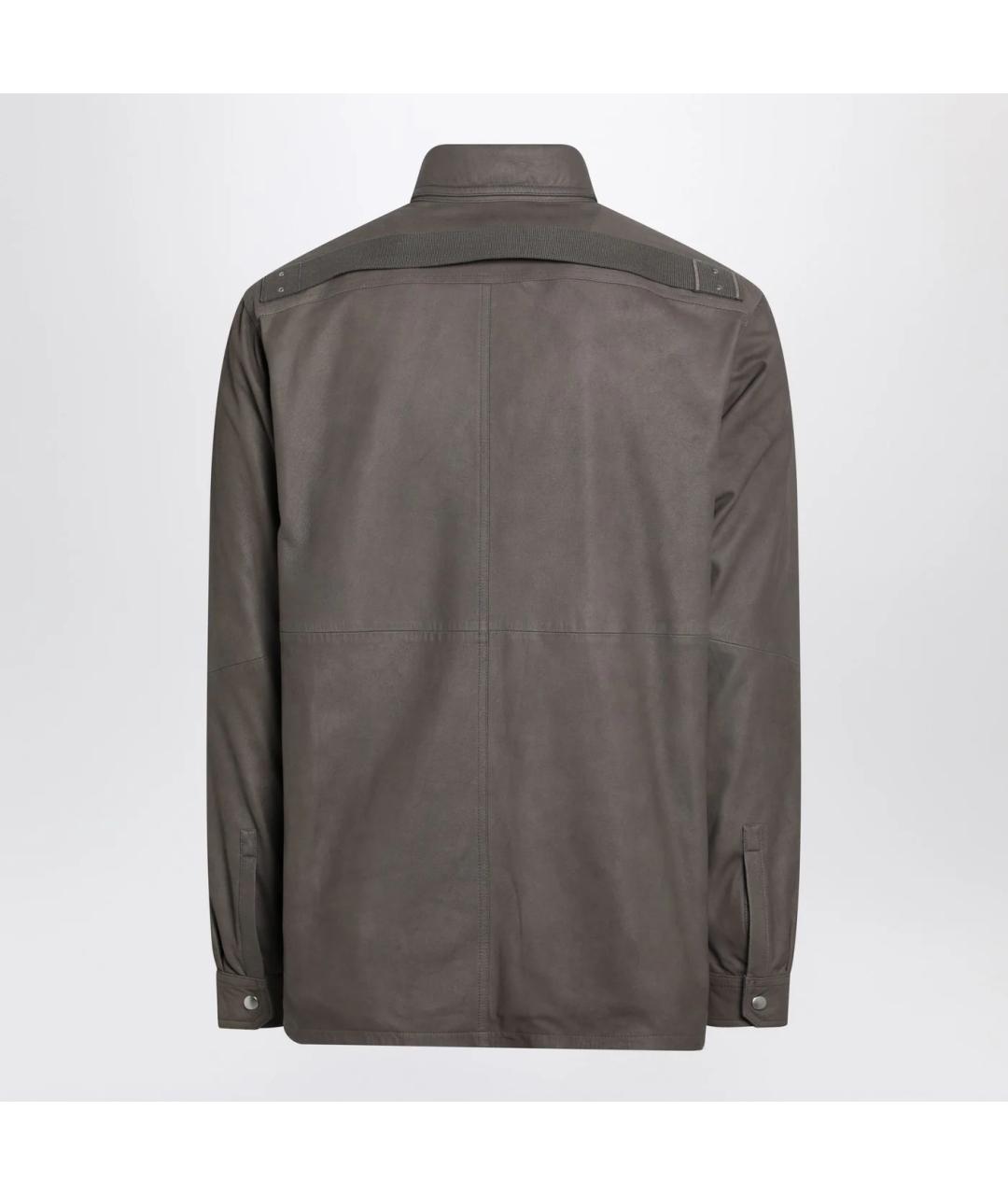 RICK OWENS Серая хлопковая кэжуал рубашка, фото 2