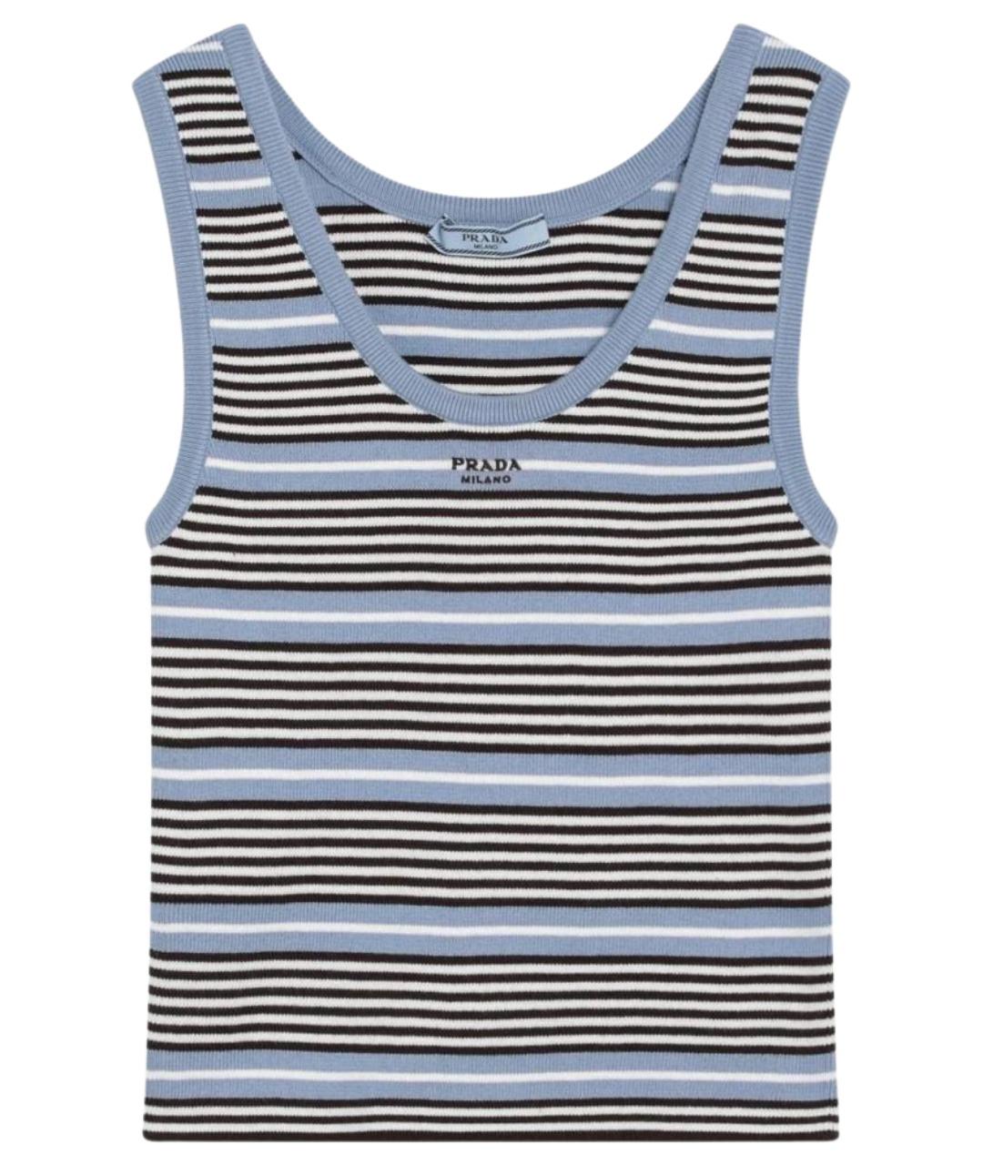 PRADA Голубая хлопковая майка, фото 1