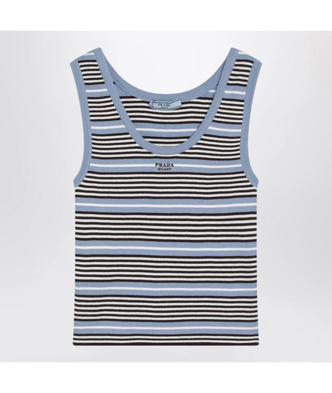 PRADA Голубая хлопковая майка, фото 3