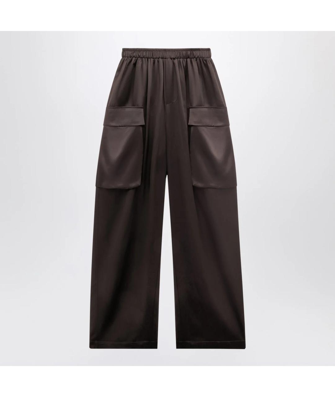 THE FRANKIE SHOP Коричневые полиэстеровые прямые брюки, фото 3