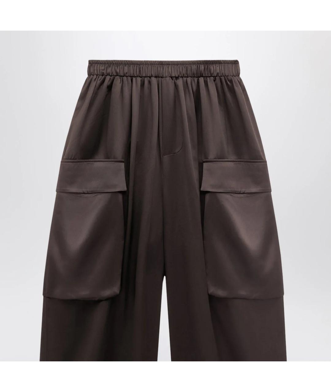 THE FRANKIE SHOP Коричневые полиэстеровые прямые брюки, фото 2