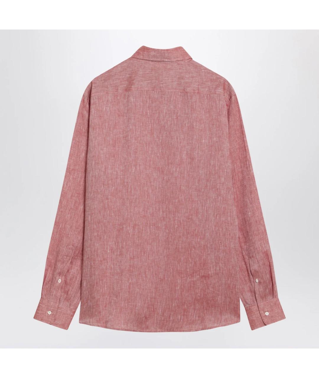 BRUNELLO CUCINELLI Оранжевая льняная классическая рубашка, фото 2