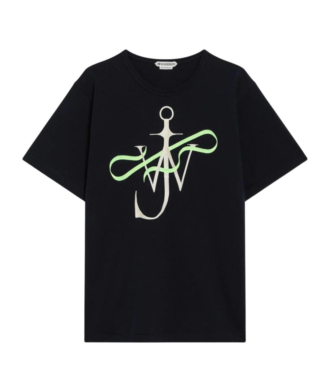 J.W.ANDERSON Темно-синяя хлопковая футболка, фото 1