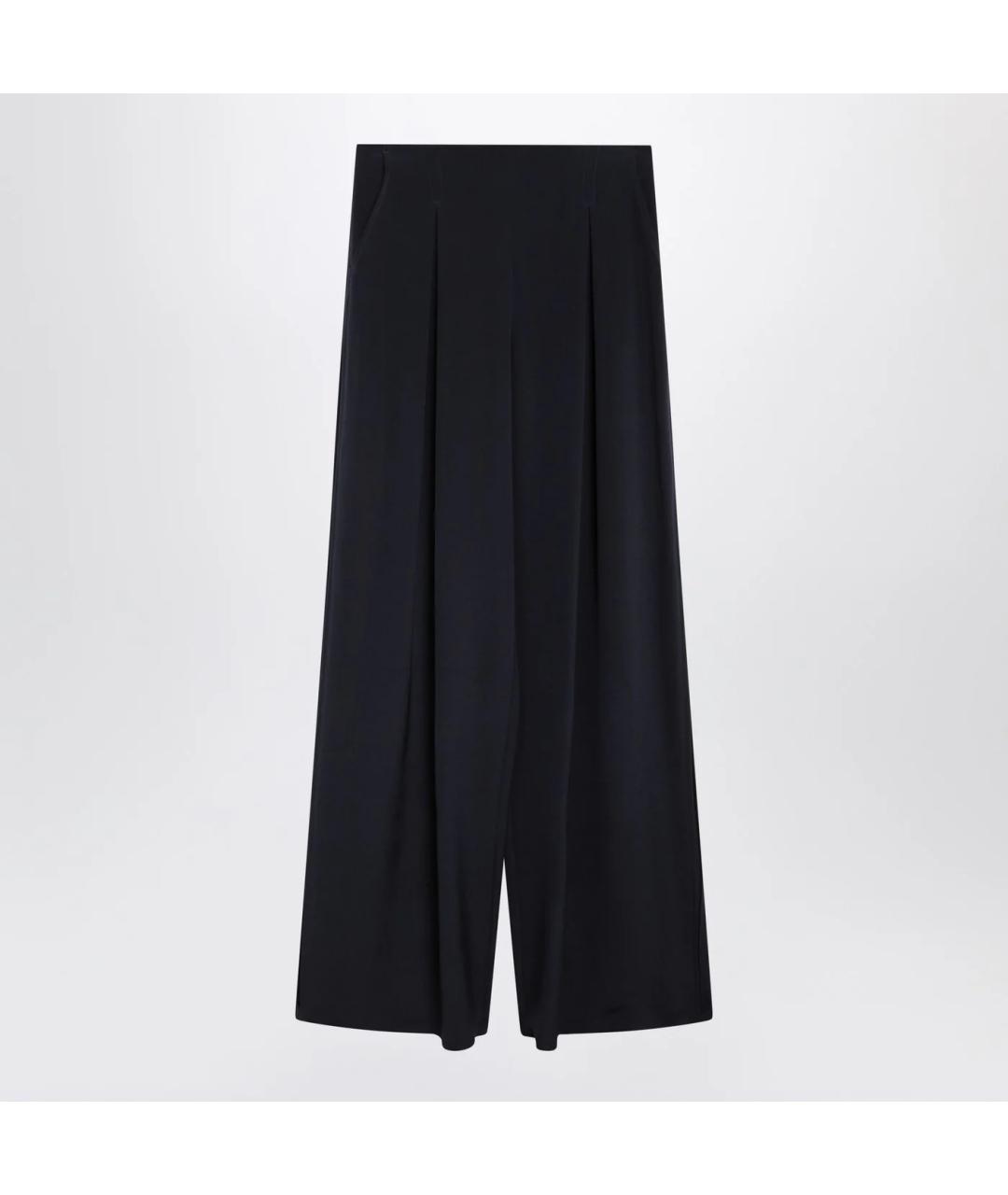 MAX MARA Темно-синие шелковые брюки широкие, фото 3