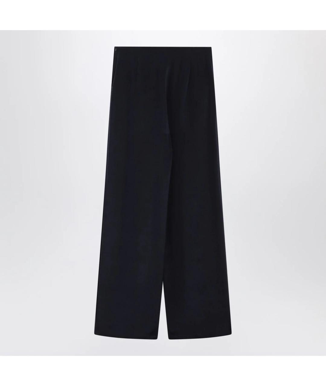 MAX MARA Темно-синие шелковые брюки широкие, фото 2