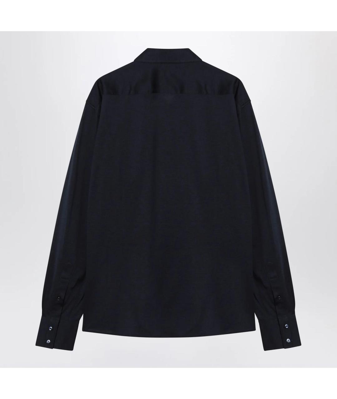 BRUNELLO CUCINELLI Темно-синяя шелковая кэжуал рубашка, фото 2
