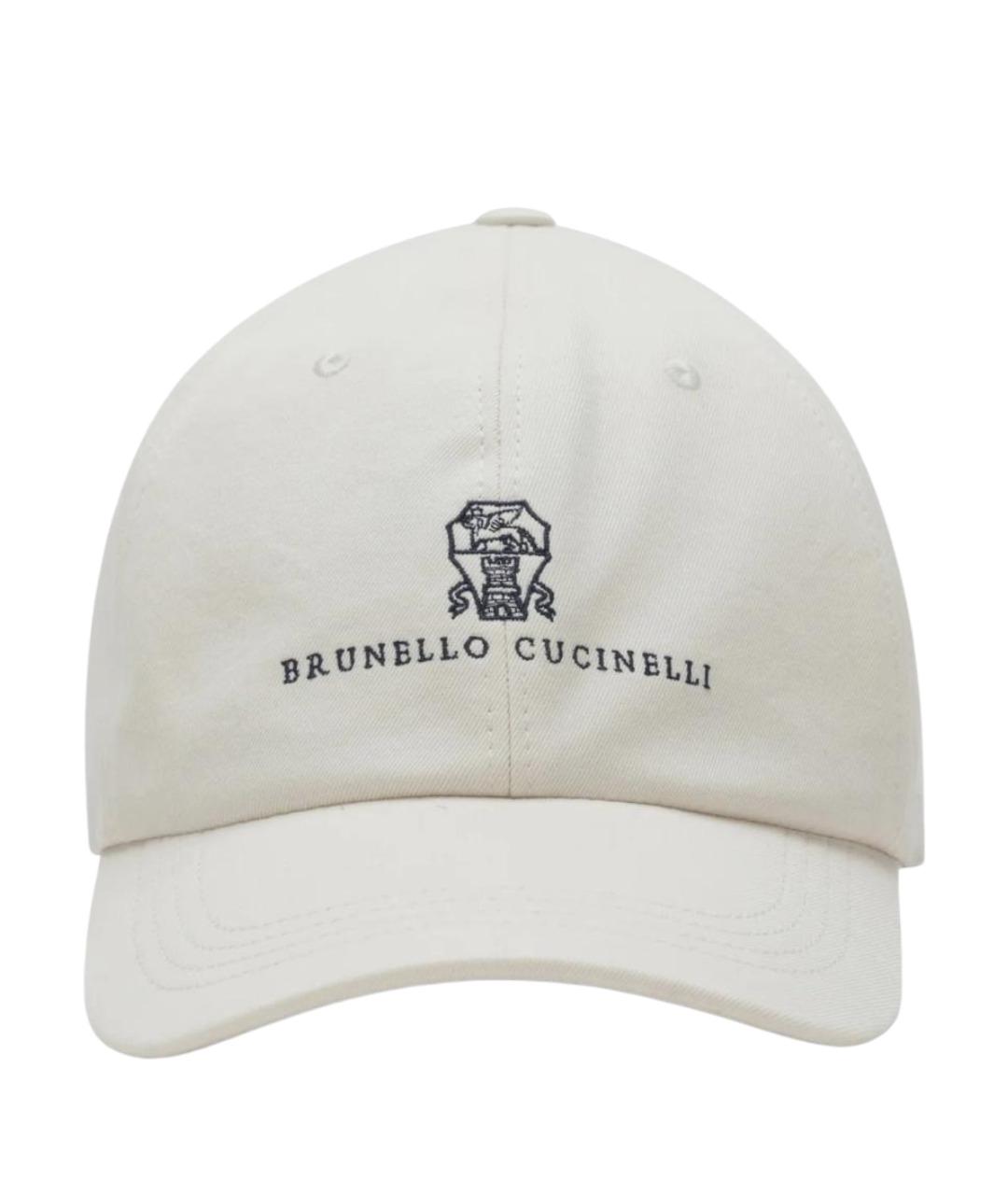 BRUNELLO CUCINELLI Белая хлопковая кепка/бейсболка, фото 1