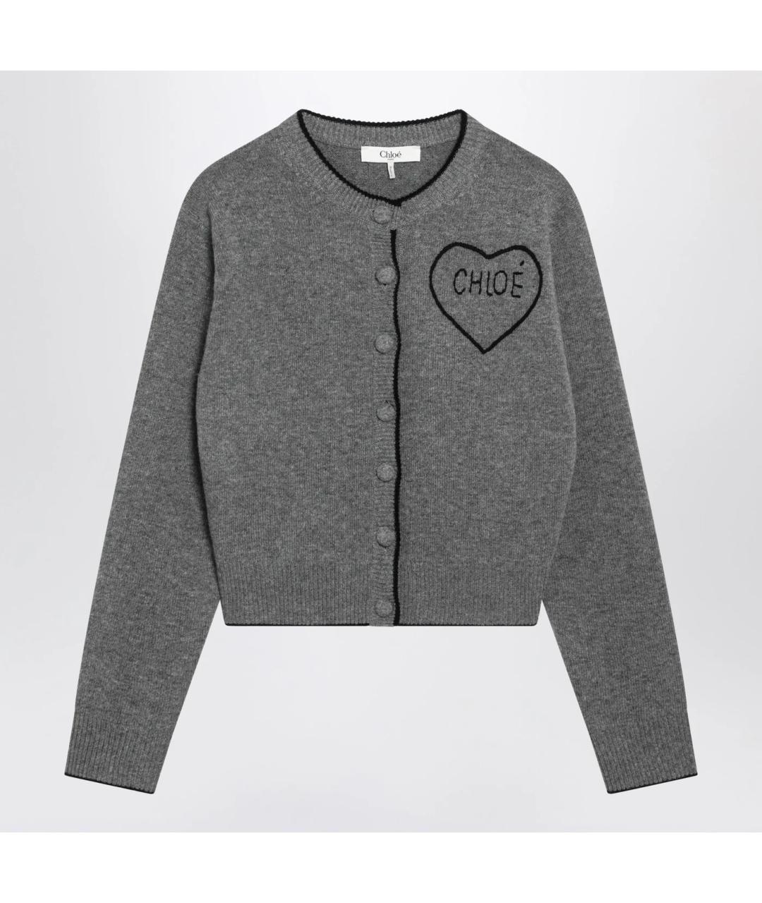 CHLOE Серый хлопковый кардиган, фото 3