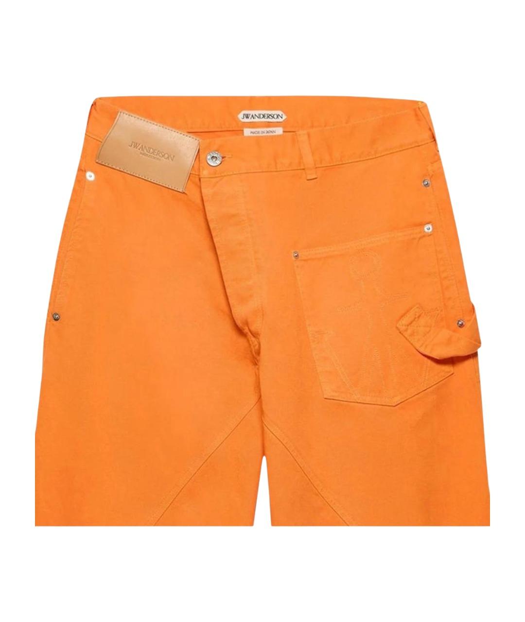 J.W.ANDERSON Оранжевое хлопковые прямые джинсы, фото 2
