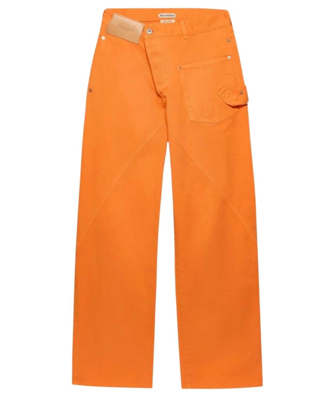 J.W.ANDERSON Оранжевое хлопковые прямые джинсы, фото 1