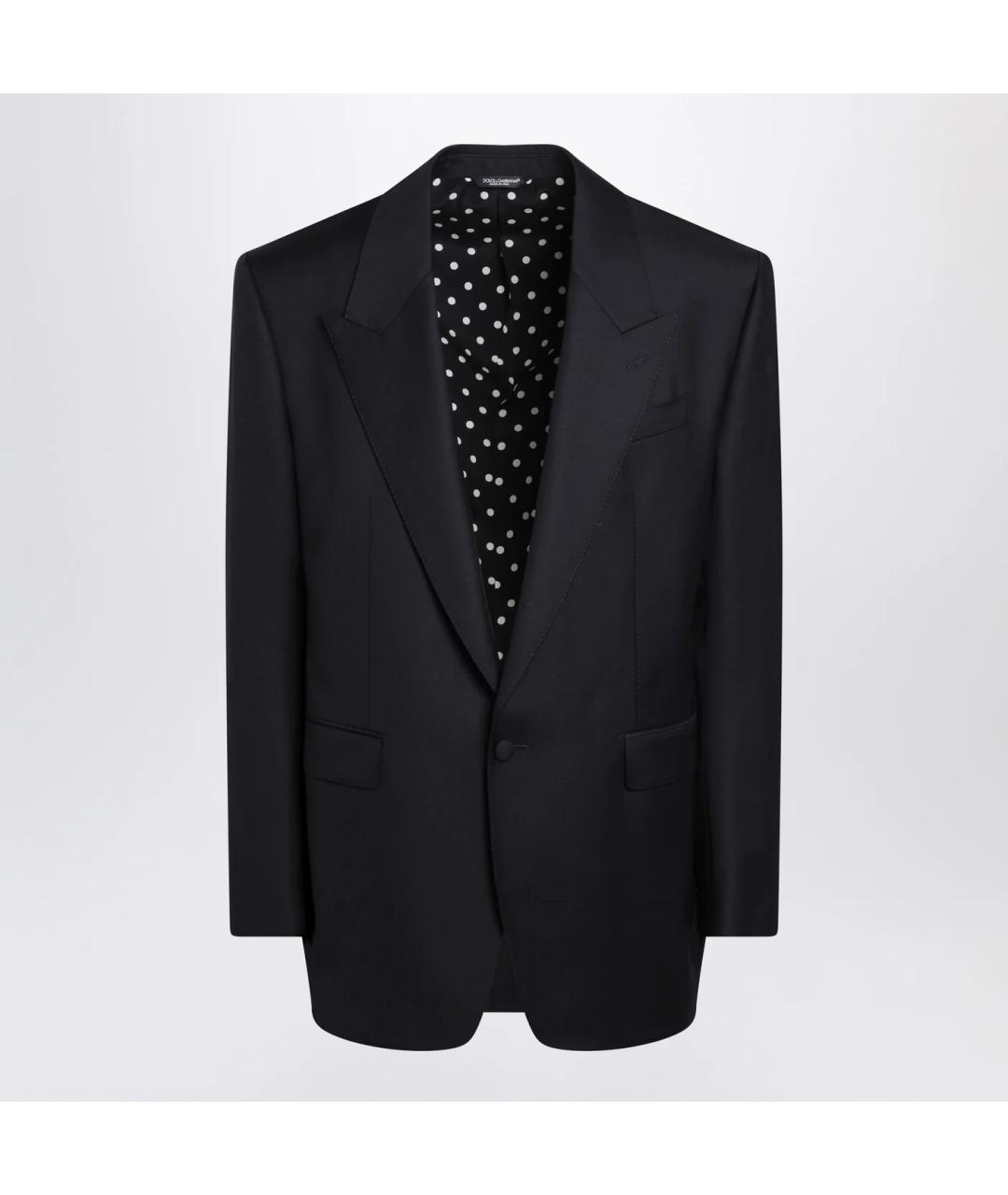 DOLCE&GABBANA Темно-синий шерстяной пиджак, фото 3