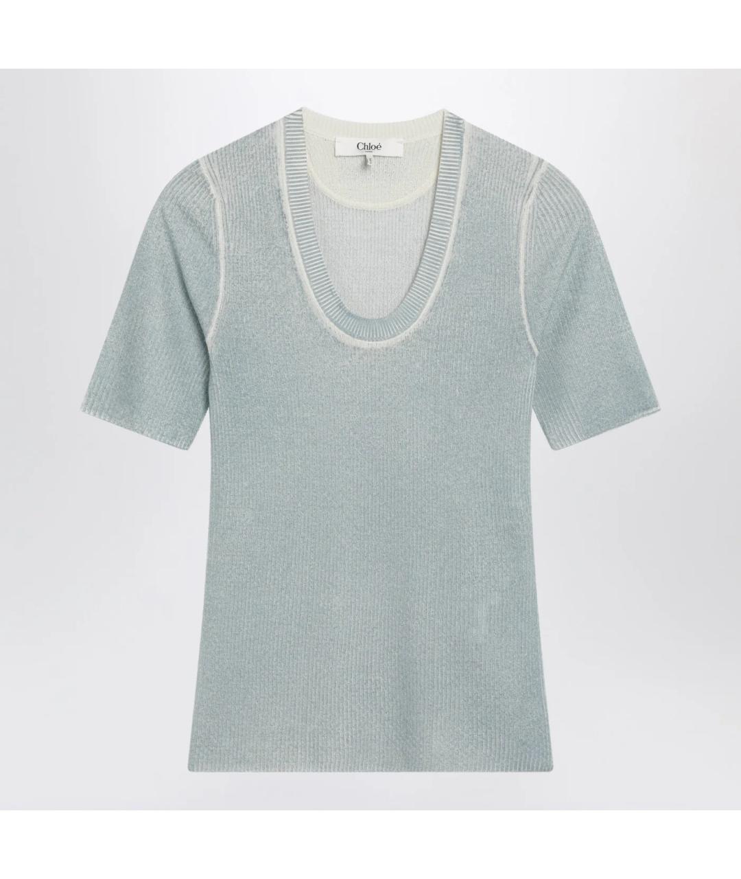 CHLOE Бирюзовая хлопковая футболка, фото 3