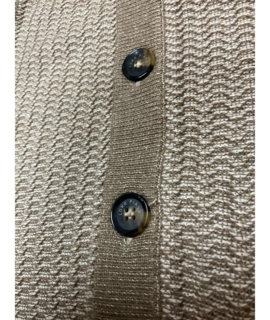 LORO PIANA Коричневый кашемировый кардиган, фото 3