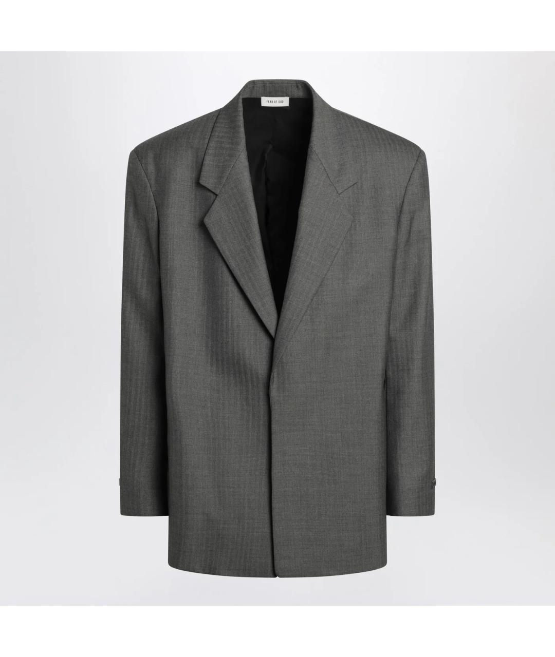 FEAR OF GOD Серый шерстяной пиджак, фото 3