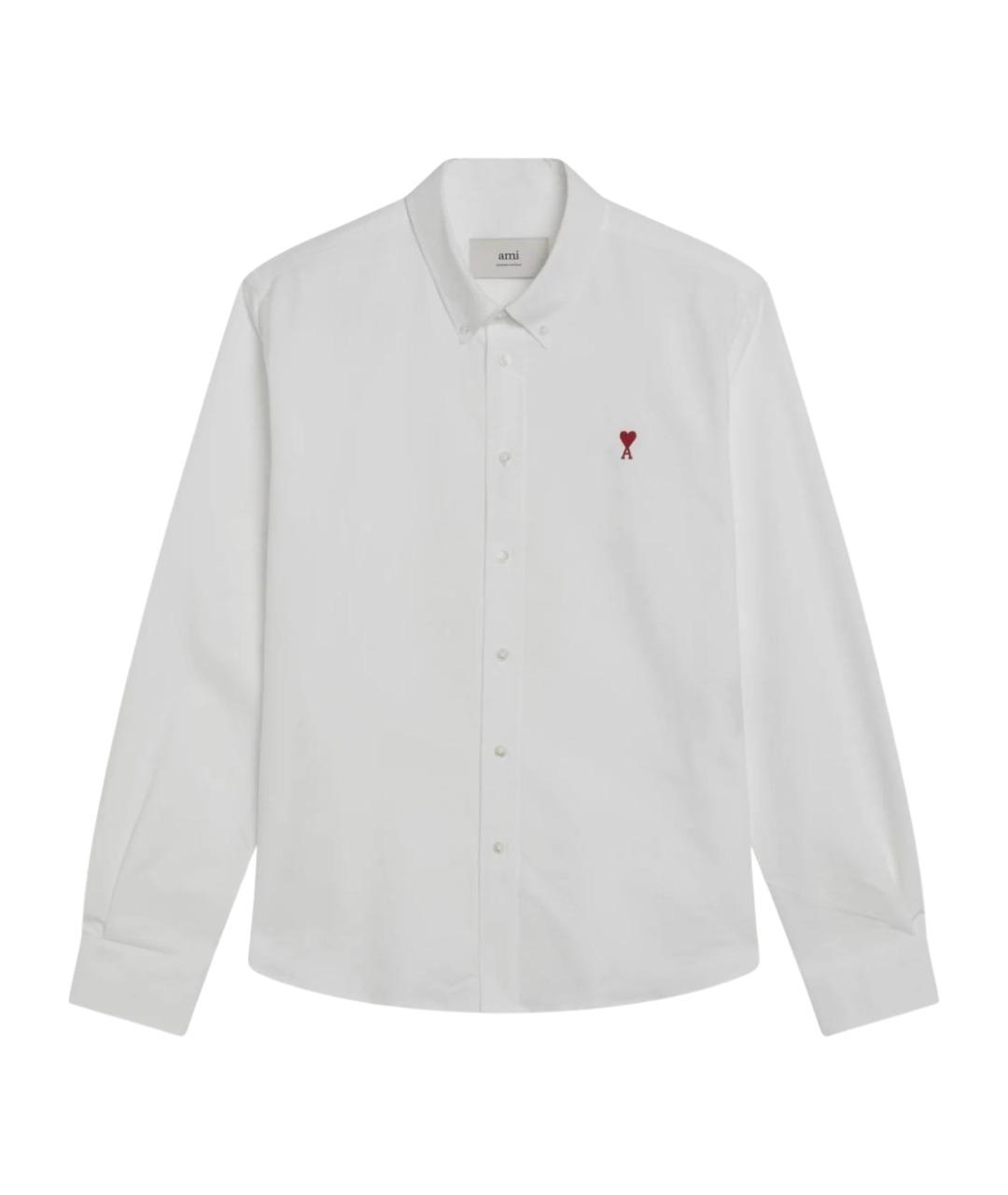 Ami Paris Белая хлопковая кэжуал рубашка, фото 1