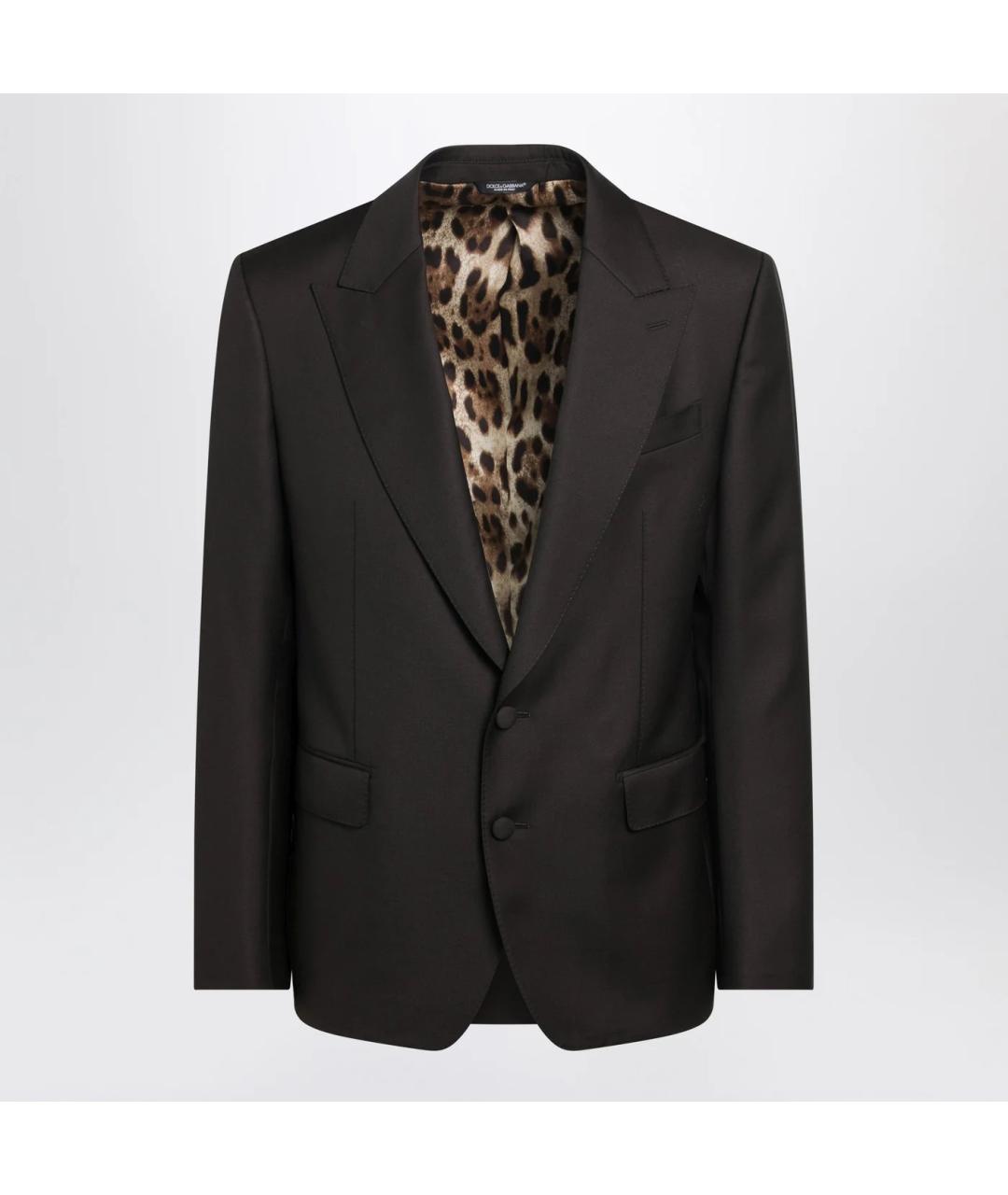 DOLCE&GABBANA Коричневый шерстяной пиджак, фото 3