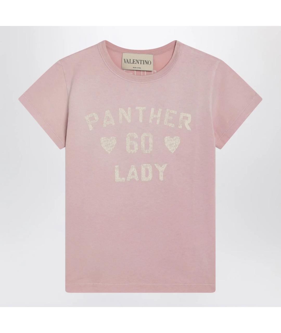 VALENTINO Розовая хлопковая футболка, фото 3