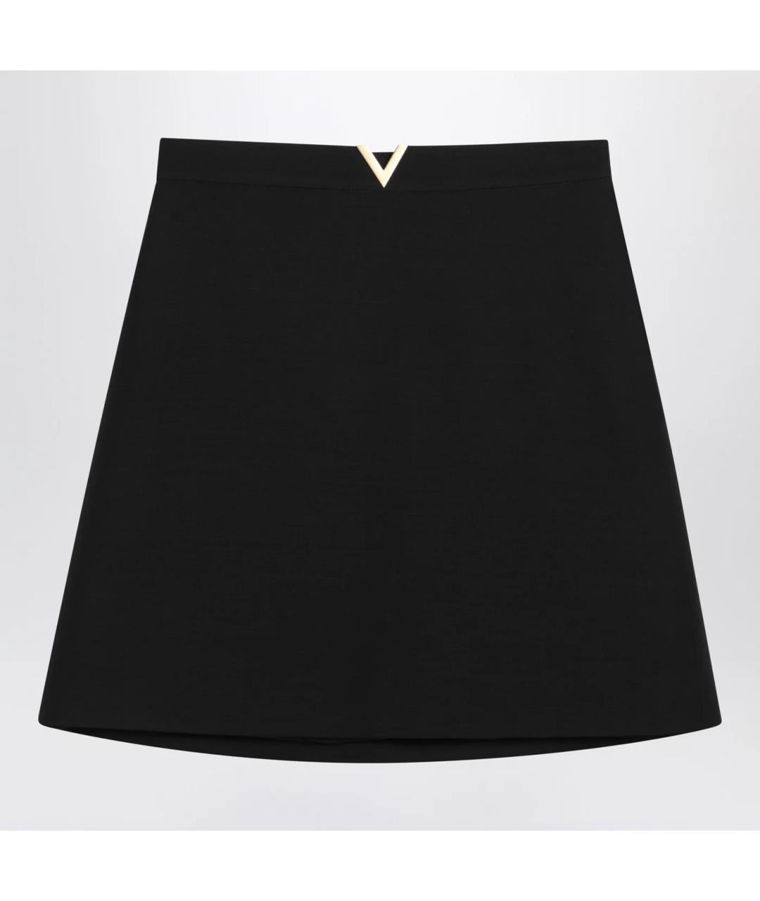 VALENTINO Черная шерстяная юбка мини, фото 3
