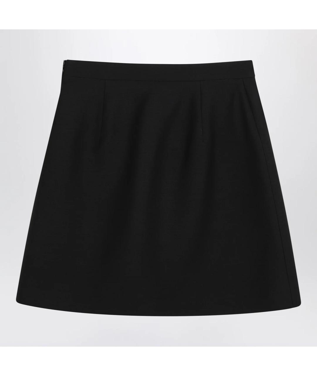 VALENTINO Черная шерстяная юбка мини, фото 2