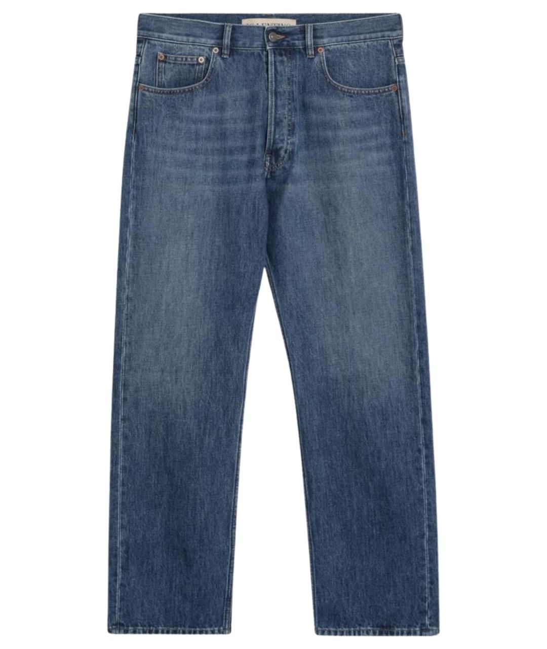 VALENTINO Синие хлопковые прямые джинсы, фото 1
