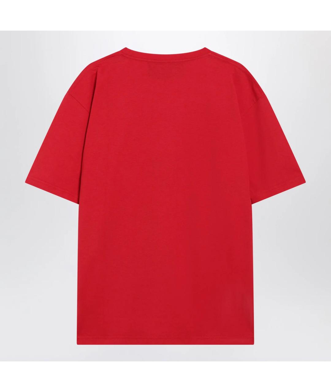 VALENTINO Красная хлопковая футболка, фото 2
