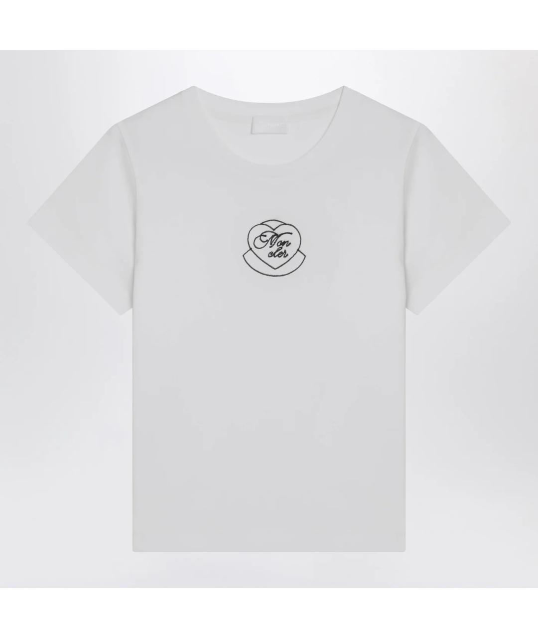 MONCLER Белая хлопковая футболка, фото 3