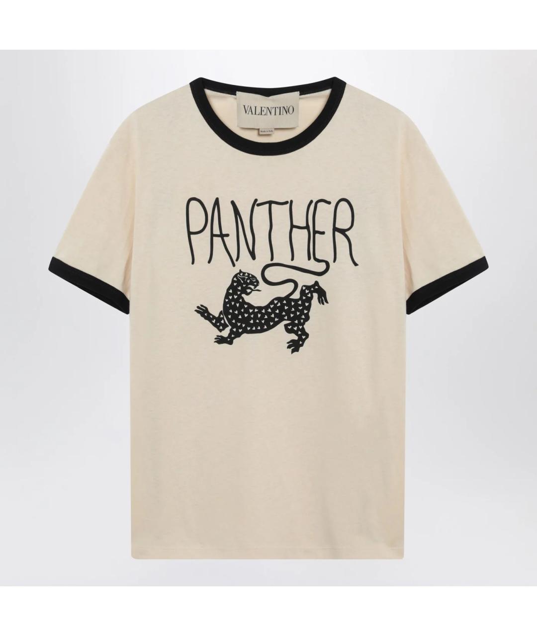 VALENTINO Бежевая хлопковая футболка, фото 3