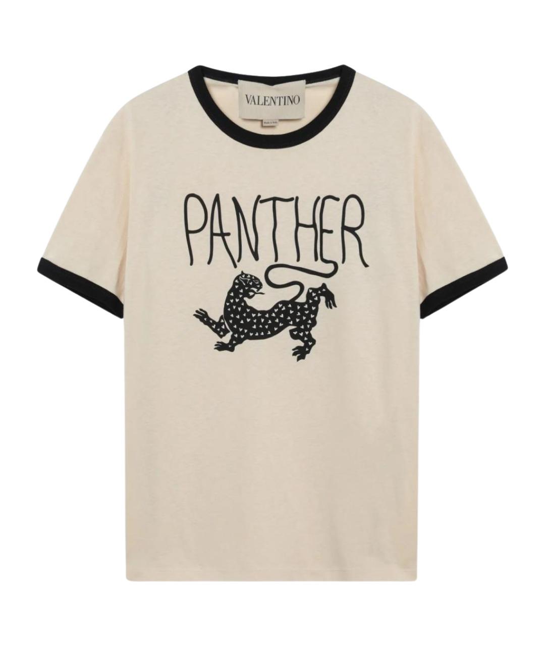 VALENTINO Бежевая хлопковая футболка, фото 1