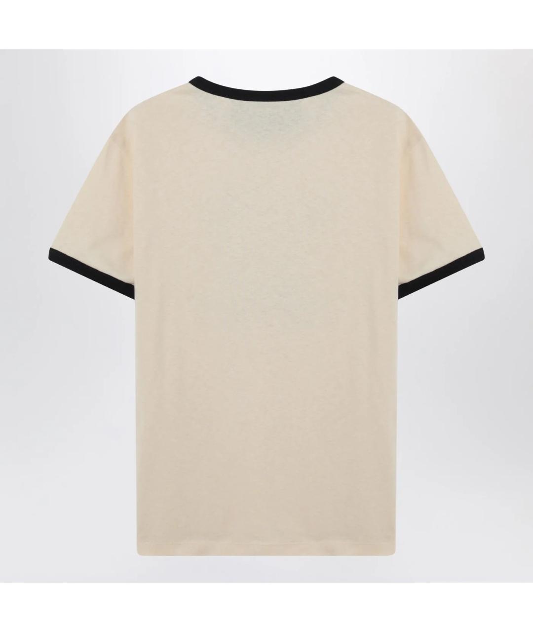 VALENTINO Бежевая хлопковая футболка, фото 2