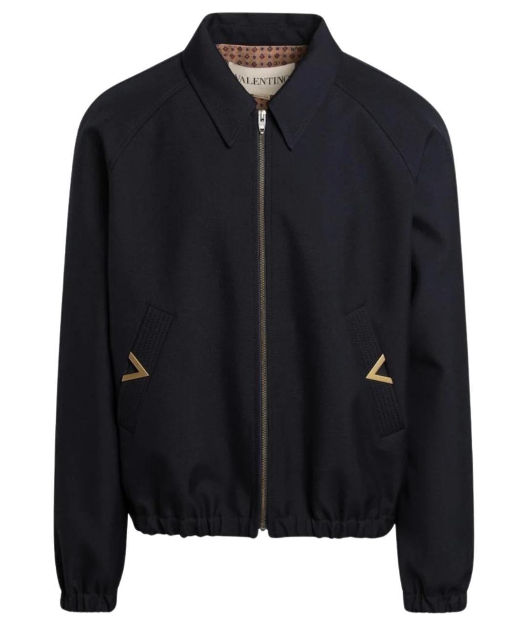VALENTINO Темно-синяя шерстяная куртка, фото 1