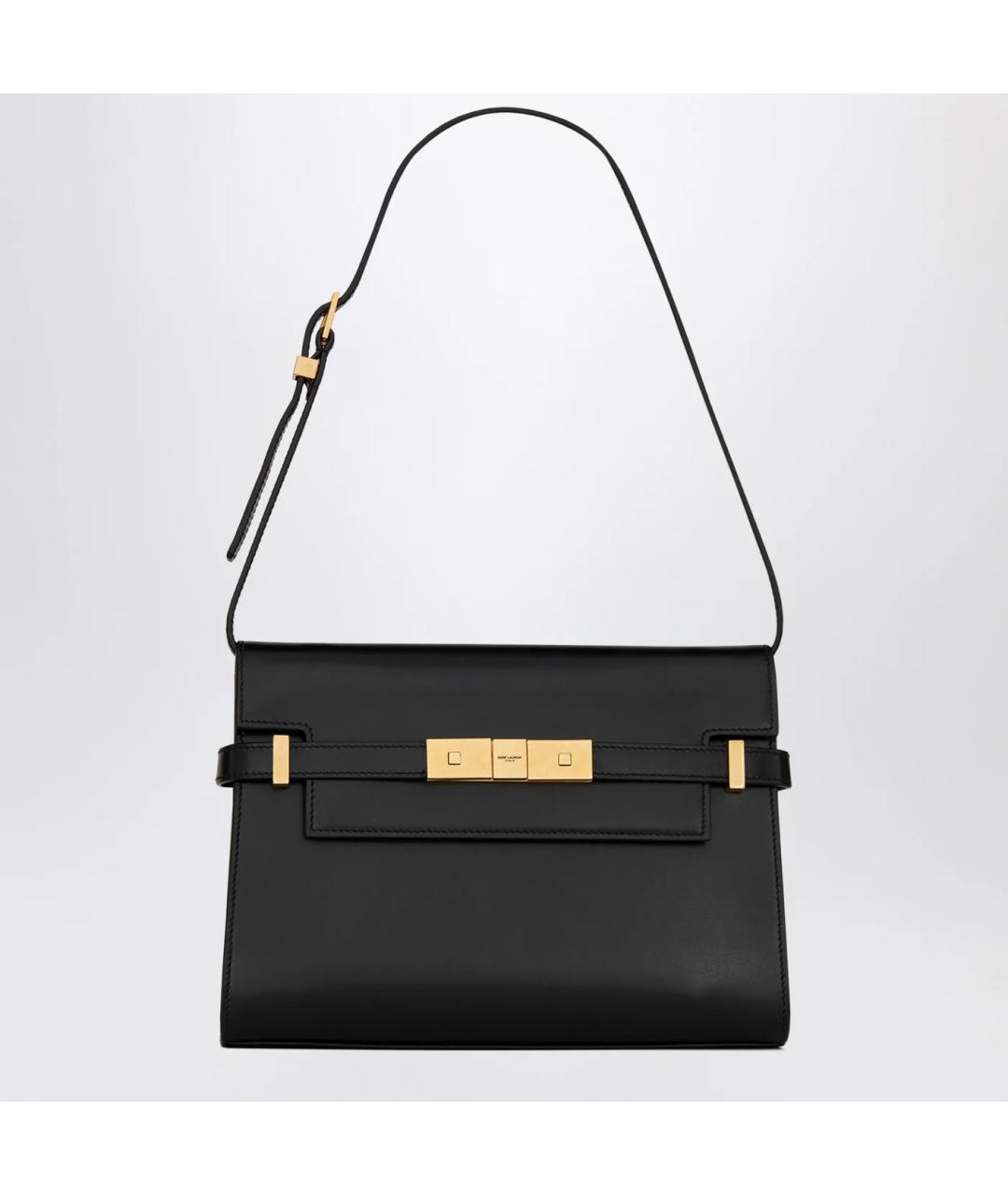 SAINT LAURENT Черная кожаная сумка через плечо, фото 3