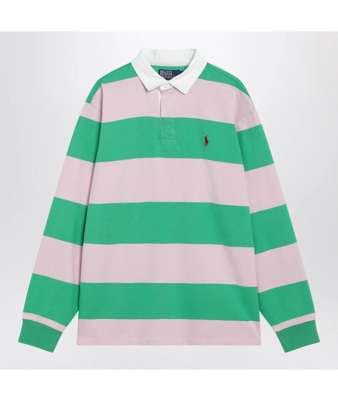 POLO RALPH LAUREN Мульти хлопковое поло с длинным рукавом, фото 3