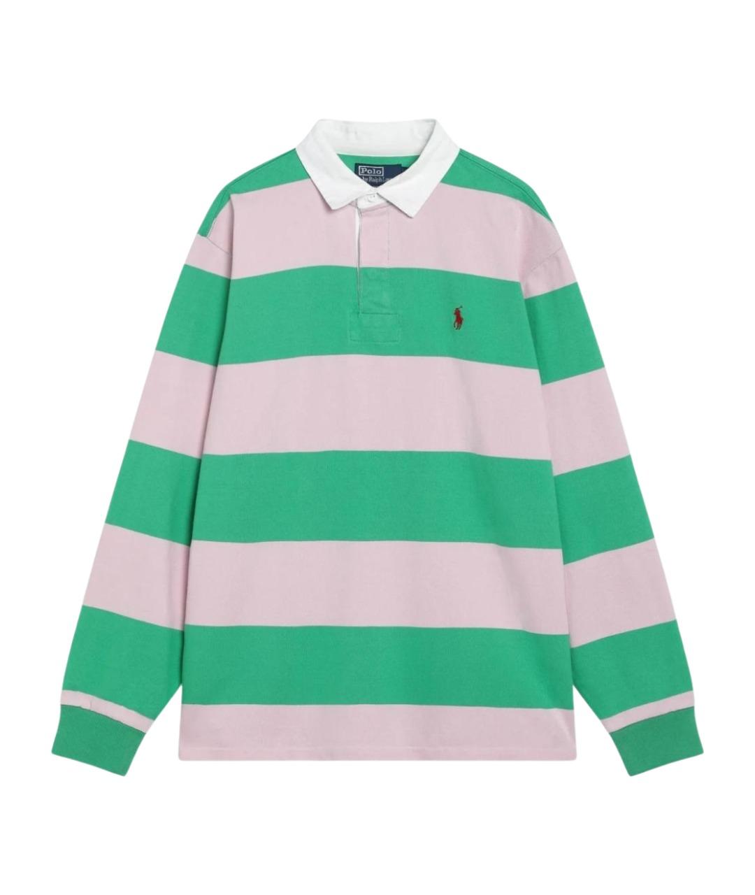 POLO RALPH LAUREN Мульти хлопковое поло с длинным рукавом, фото 1