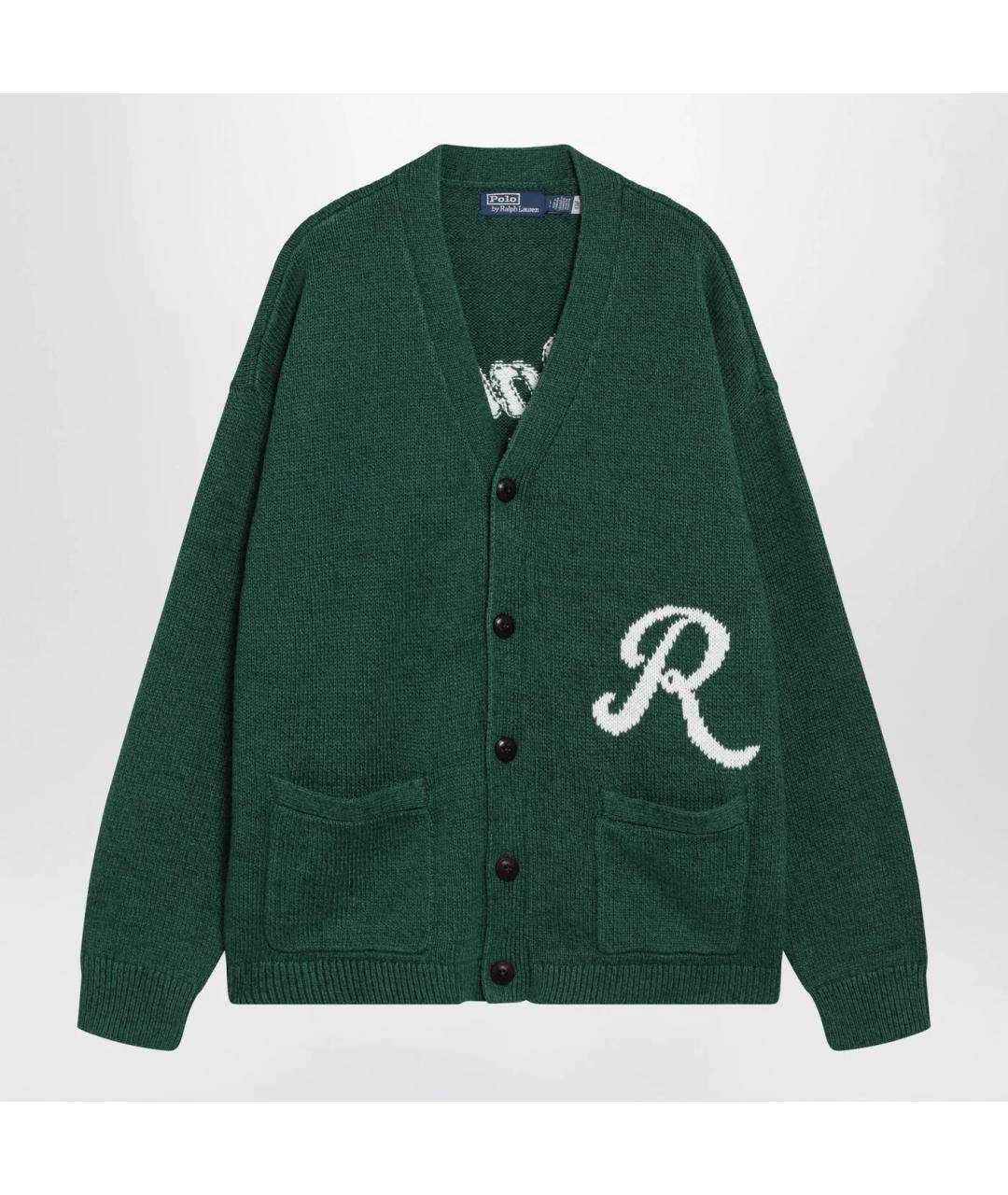 POLO RALPH LAUREN Зеленый хлопковый кардиган, фото 3
