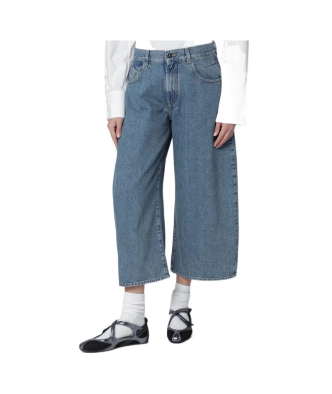 THE ATTICO Синие хлопковые прямые джинсы, фото 3