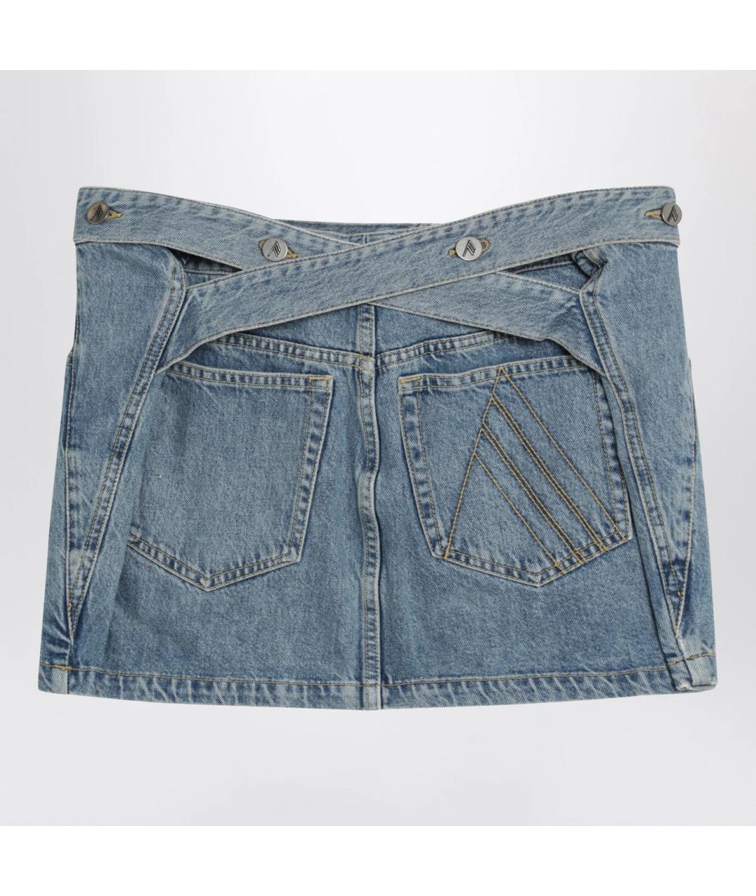 THE ATTICO Голубая деним юбка мини, фото 2