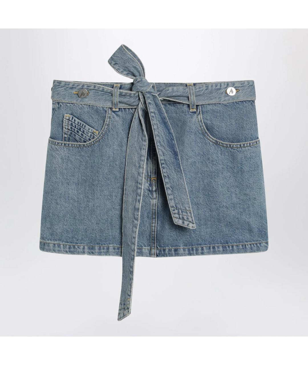 THE ATTICO Голубая деним юбка мини, фото 3