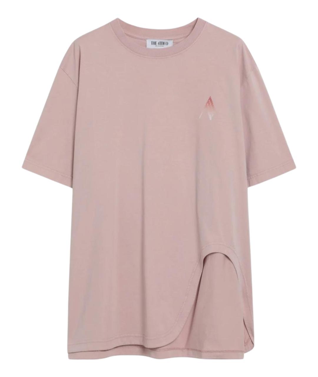 THE ATTICO Розовая хлопковая футболка, фото 1
