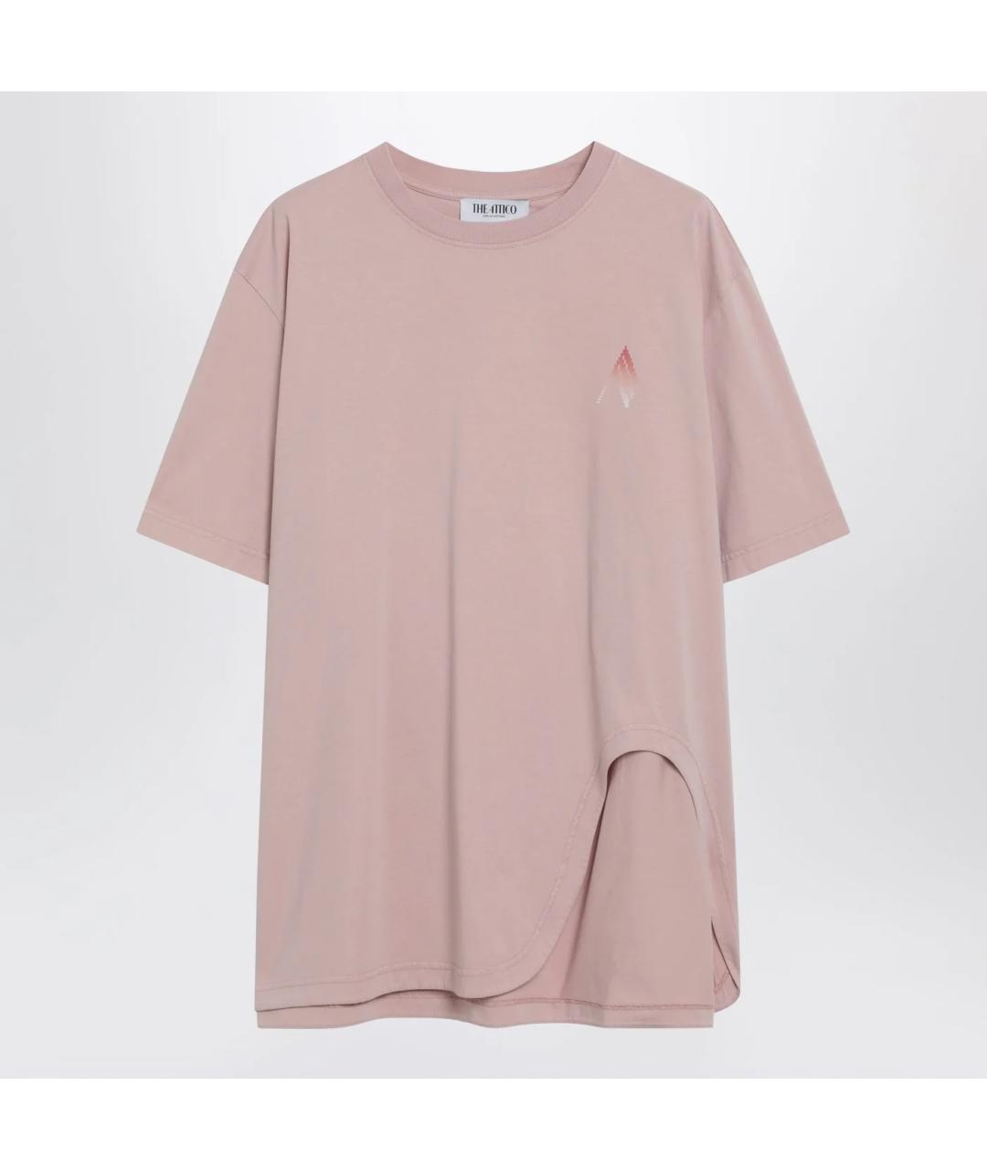 THE ATTICO Розовая хлопковая футболка, фото 3