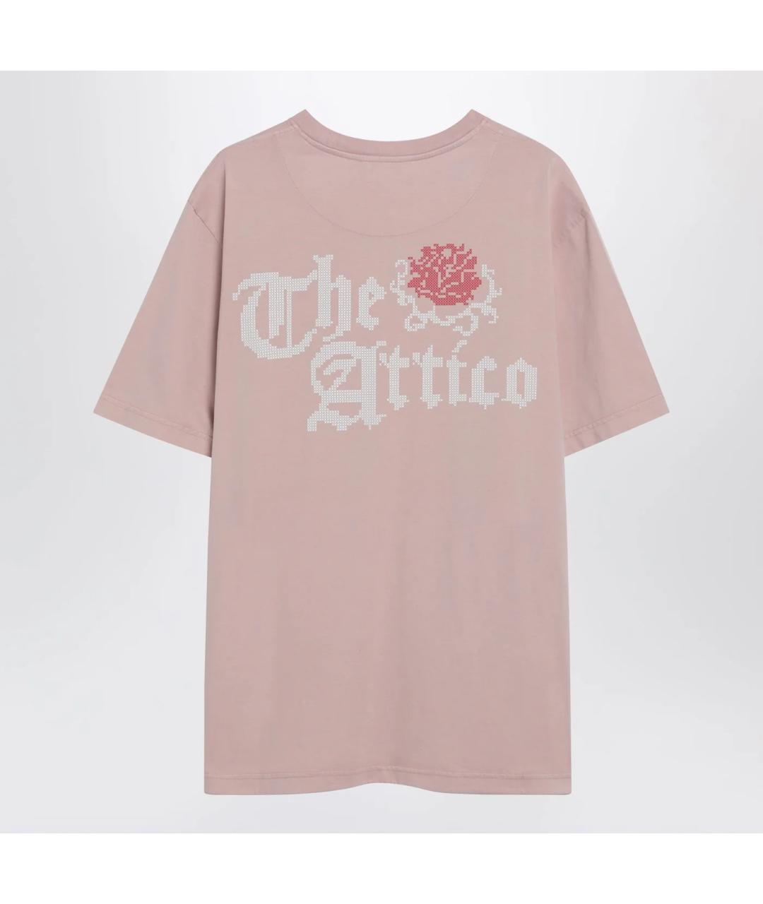 THE ATTICO Розовая хлопковая футболка, фото 2