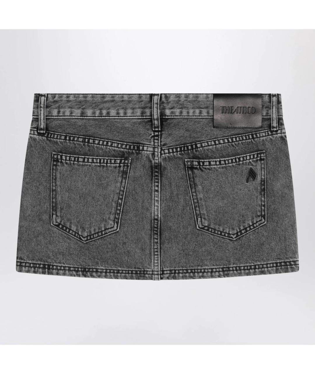 THE ATTICO Серая хлопковая юбка мини, фото 2