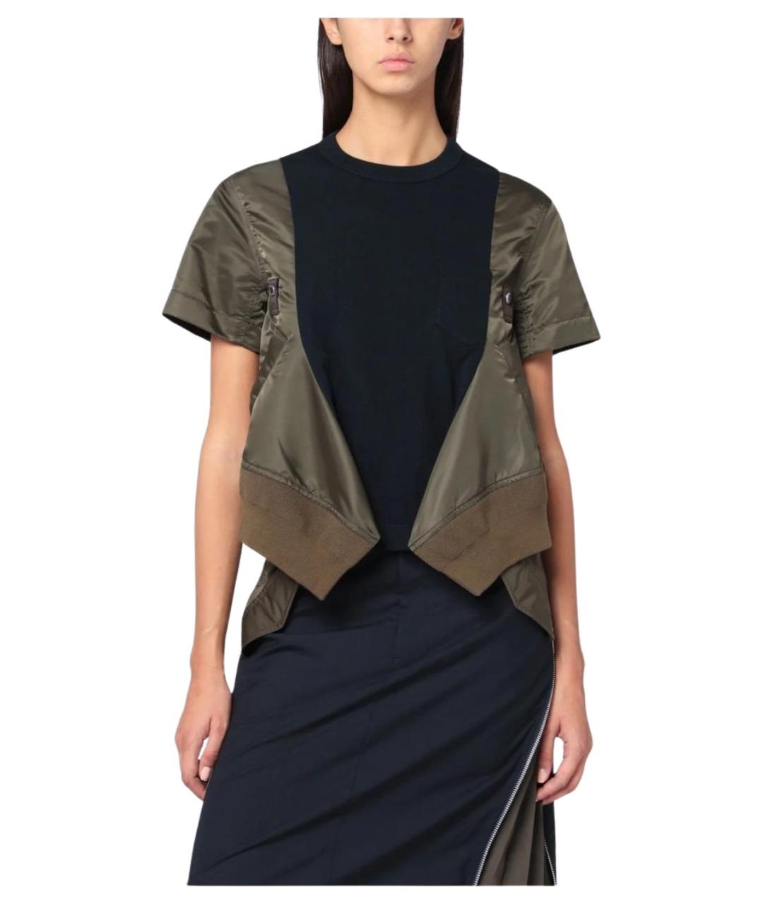 SACAI Хаки хлопковая футболка, фото 1