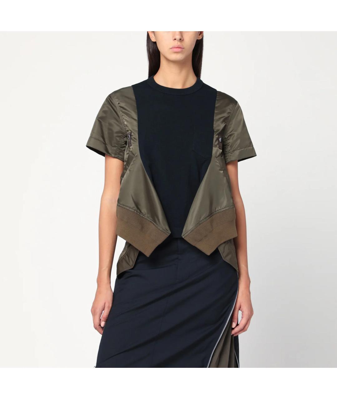 SACAI Хаки хлопковая футболка, фото 3