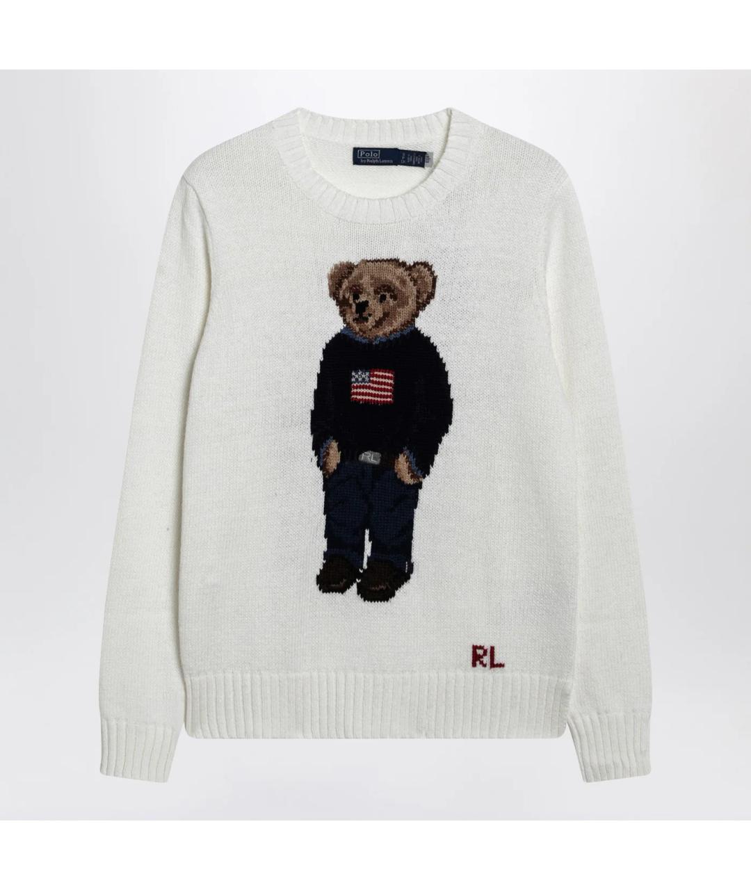 POLO RALPH LAUREN Белый хлопковый джемпер / свитер, фото 3