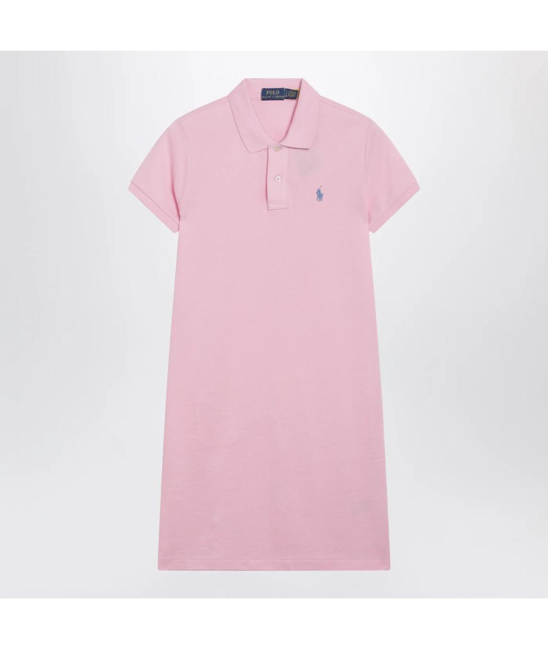 POLO RALPH LAUREN Розовое хлопковое повседневное платье, фото 3