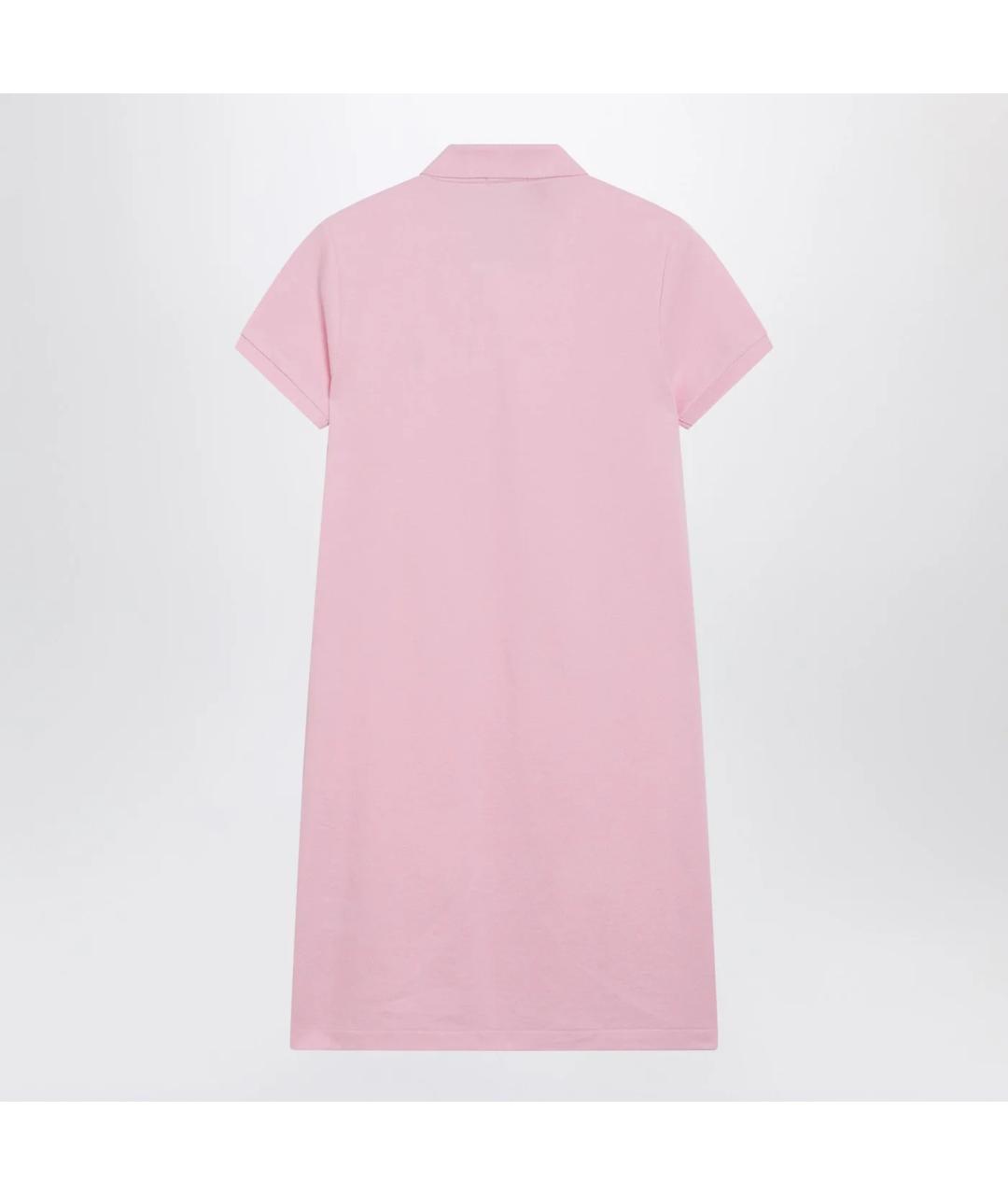 POLO RALPH LAUREN Розовое хлопковое повседневное платье, фото 2