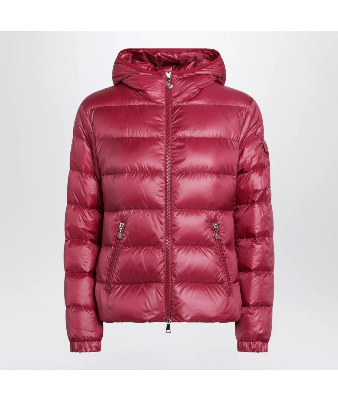 MONCLER Красный полиамидовый пуховик, фото 3