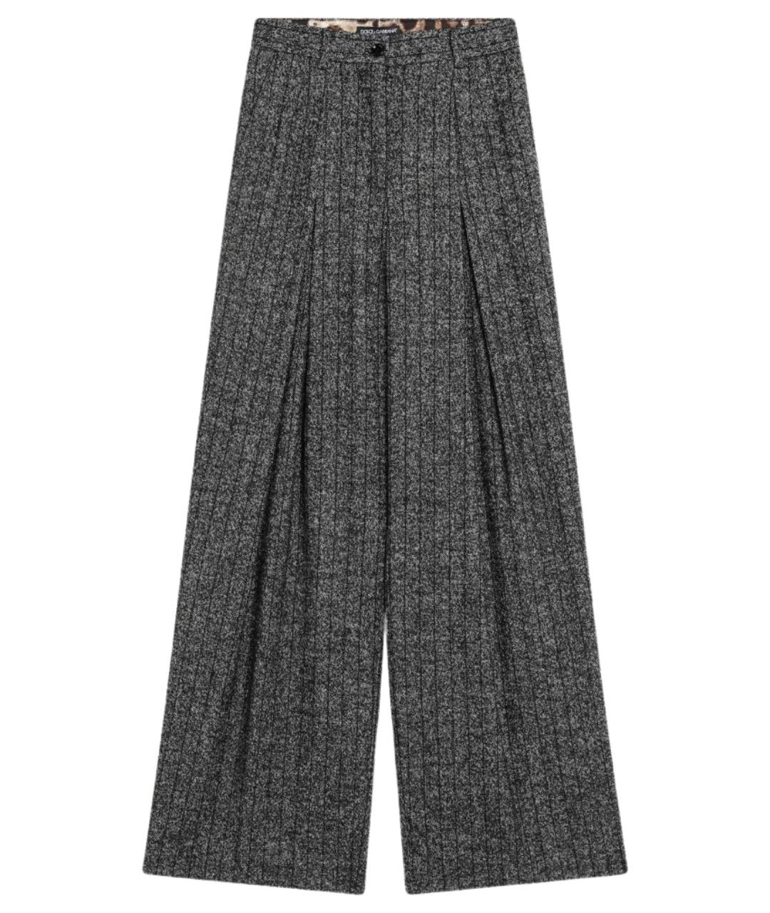 DOLCE&GABBANA Серые шерстяные брюки широкие, фото 1